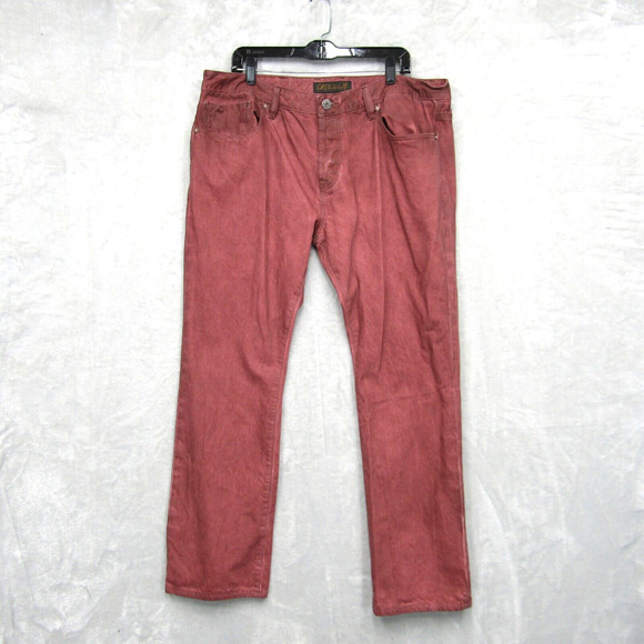 Cult of Individuality Men 38 Rebel Straight Ocean Cranberry Denim Jeans Heritage